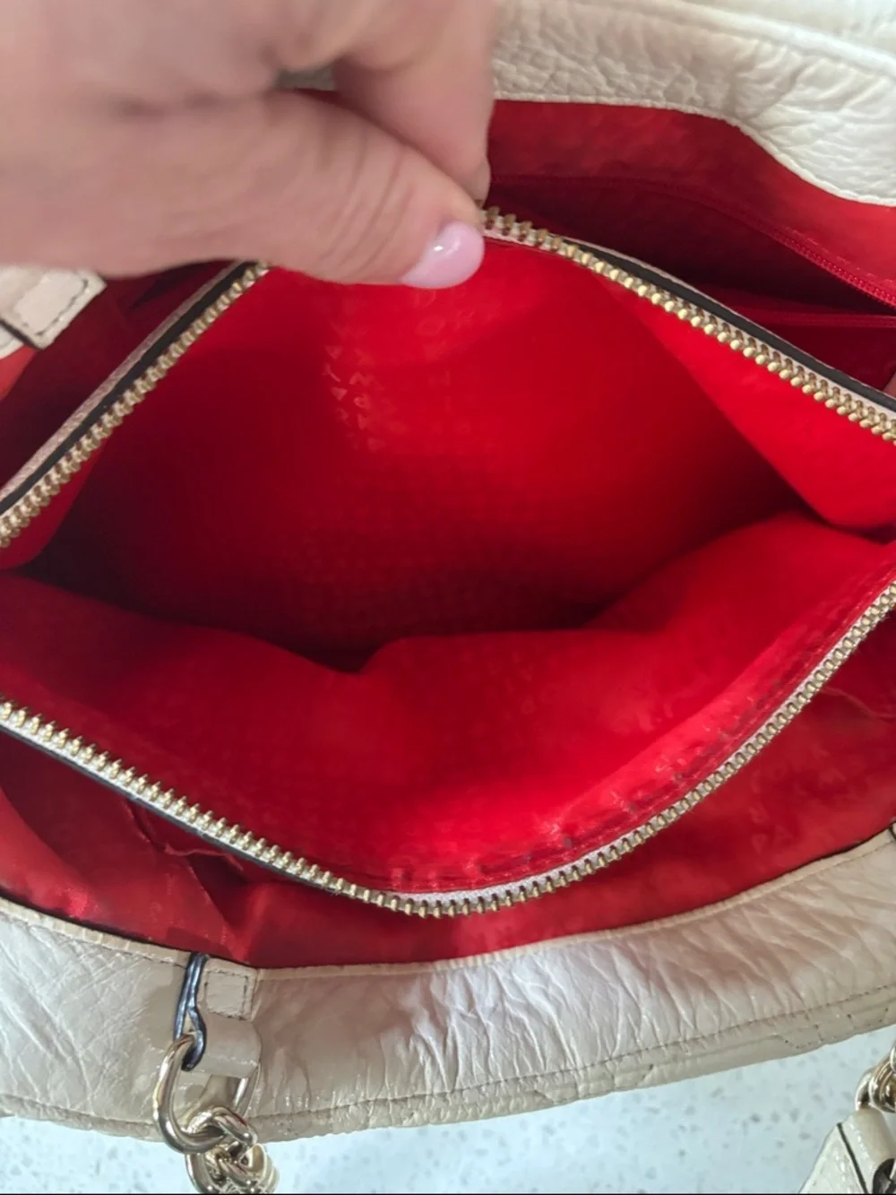 Kate Spade Astor Court ELENA Leather Shoulder Bag Tote Bone